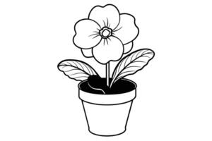 Flower arrangement line art design vector