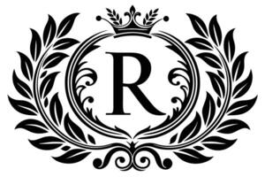hoja letra r logo icono modelo diseño vector