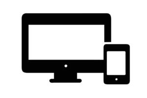 Simple illustration laptop and mobile phone vector