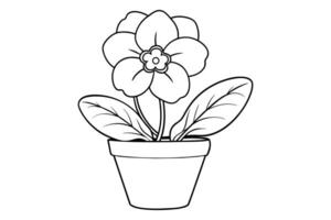 Flower arrangement line art design vector