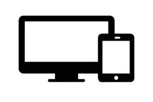 Simple illustration laptop and mobile phone vector