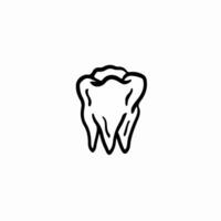 Tooth Symbol. Tattoo Design Illustration. vector