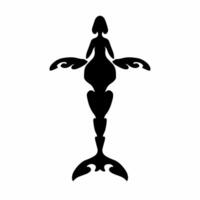 Tribal Whale Logo. Tattoo Design. Stencil Decal Illustration. vector