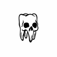 Tooth Symbol. Tattoo Design Illustration. vector