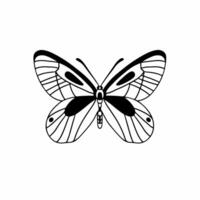 mariposa mano dibujo. tatuaje diseño. plantilla ilustración vector