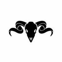 Ram Skull Logo. Tattoo Design. Stencil Decal Illustration vector