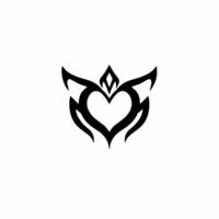 Love Heart Tribal Symbol Logo. Tribal Tattoo Design. Stencil Decal Illustration vector