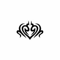 Love Heart Tribal Symbol Logo. Tribal Tattoo Design. Stencil Decal Illustration vector