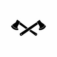 Cross Ax Symbol Logo. Tattoo Design. Stencil Illustration vector