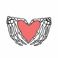 Bone Love Symbol Logo. Tattoo Design Illustration. vector