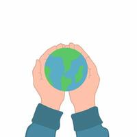 Save the Earth Globe Icon Symbol for Saving the World. Flat Illustration vector