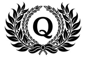 Leaf Letter Q logo icon template design vector