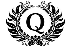 hoja letra q logo icono modelo diseño vector