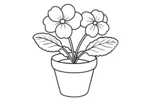 Flower arrangement line art design vector