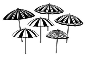 Simple illustration of beach umbrella icon vector