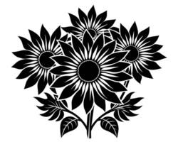 Sunflower with silhouette vector