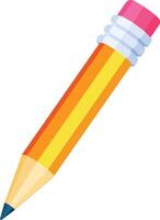 Sharp Yellow Pencil with Pink Eraser vector