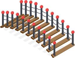 isométrica puente peatonal icono vector