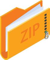 Isometric Zip Folder vector