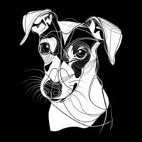 Dog Abstract Black and White Art vector