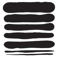 Set of brush strokes, various shapes. Collection of hand drawn different graphic elements. vector