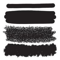 Set of brush strokes, various shapes. Collection of hand drawn different graphic elements. vector