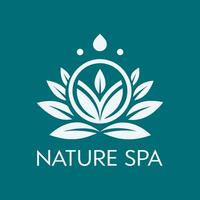 logo naturaleza spa, ballet, relajarse, yoga con hoja y agua para tu comunidad vector