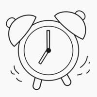 an alarm clock is shown in a line drawing vector