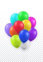 Set of realistic multicolored 3d balloons for party vector