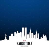 Patriot Day poster with New York skyline. vector