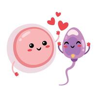 Cartoon Sperm And Ovum Characters vector