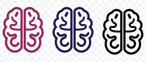 brain icon illustration . brain . black icon set . vector