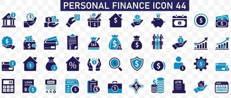 Personal finance icon set. vector