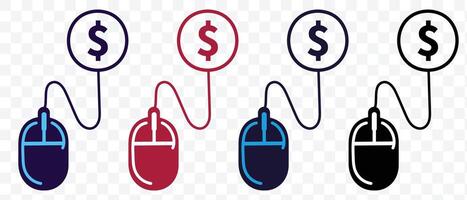 Mouse dollar connect icon .mouse,dollar, connet, black. simple, icon illustration. vector