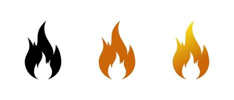 Fire, flames icon in flat style. Bonfire, burn concept vector