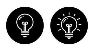 Light bulb line icon on black circle. Lamp, idea, creativity concept vector