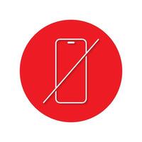 Turn off smartphone icon with shadow. No phone sign. Cellphone ban concept vector