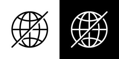 Offline internet icon in globe style. Disconnected network concept vector