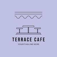 terraza, calle café logo ilustración diseño gráfico, minimalista línea Arte logo diseño vector