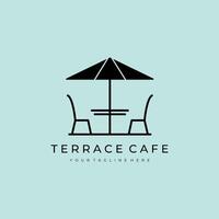 terraza café logo ilustración diseño vector