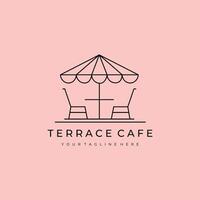 Terrace cafe logo illustration design vector