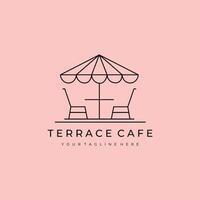 terraza café logo ilustración diseño vector