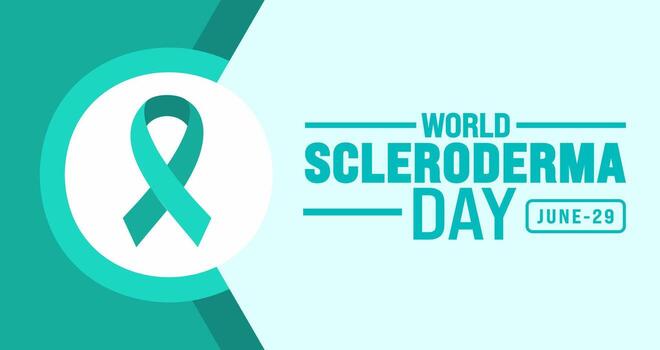 29 June is World scleroderma day background template. Holiday concept. use to background, banner, placard, card, and poster design template with text inscription and standard color. vector