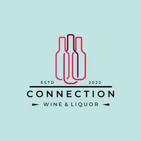Logo for liquor store line art minimalist design image vector