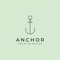 cross anchor line art logo illustration design vector