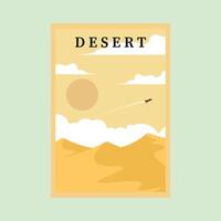 Desierto póster minimalista antecedentes ilustración diseño vector