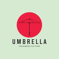 umbrella line art minimalist logo illustration design japan vector