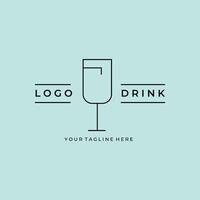 drink line art minimalist logo design vector