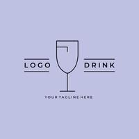 bebida línea Arte minimalista logo diseño vector