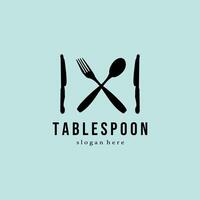 tablespoon line art minimalist logo illustration design vector